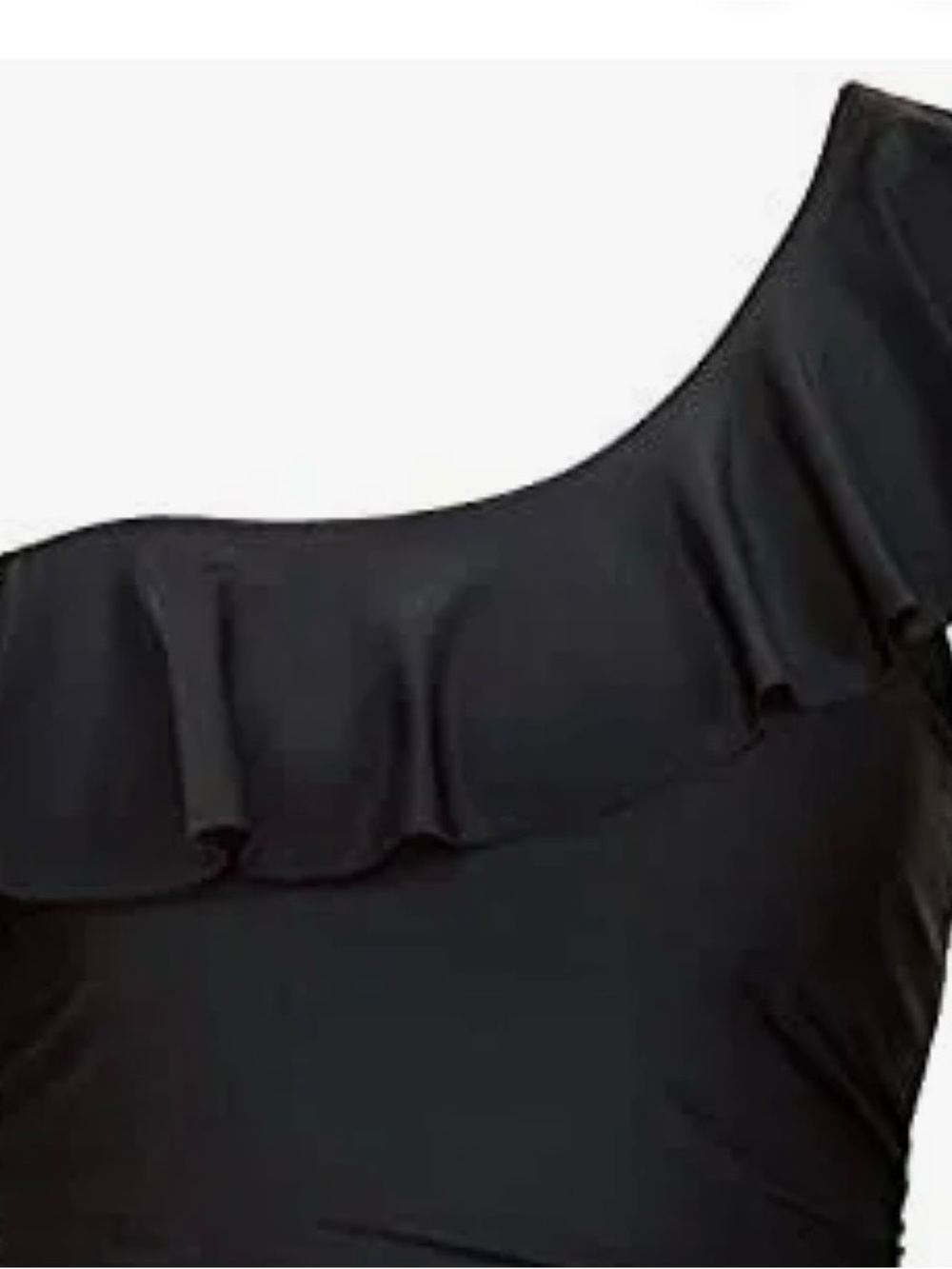 torrid Black One-Shoulder Ruffle Bikini Top